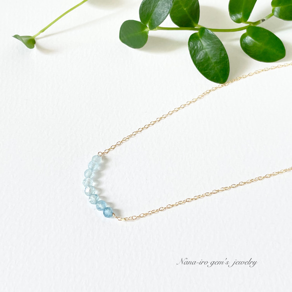 14kgf aquamarine necklace 5枚目の画像