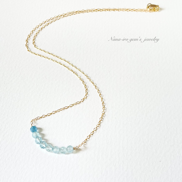 14kgf aquamarine necklace 6枚目の画像