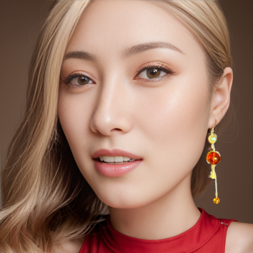 50％OFF NewOpen タッセルピアス フックイヤリング 天然石 琥珀 アンバー　おしゃれ