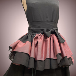 斜めがけフリル 黒ピンク 付け衿 紗 帯飾り 重ね衿 サッシュ 付けフリル ペプラム飾り 成人式 和装 洋装 J6301 7枚目の画像