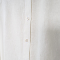 【新色】スタンドカラー　リネンシャツ(やや薄)　ホワイ　シンプル　春夏　麻　1枚でキマる 11枚目の画像