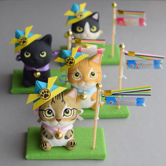 猫と鯉のぼり【4月発送分は完売いたしました・5月中旬発送となります
