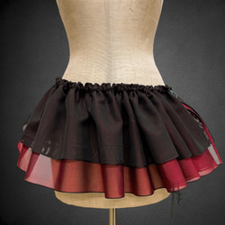 斜めがけフリル 黒赤 付け衿 紗 帯飾り 重ね衿 サッシュ 付けフリル ペプラム飾り 成人式 和装 洋装 J6309 3枚目の画像