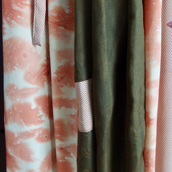 絹の着物生地をつなぎ合わせたボリュームのあるマキシ丈巻きギャザースカート 10枚目の画像