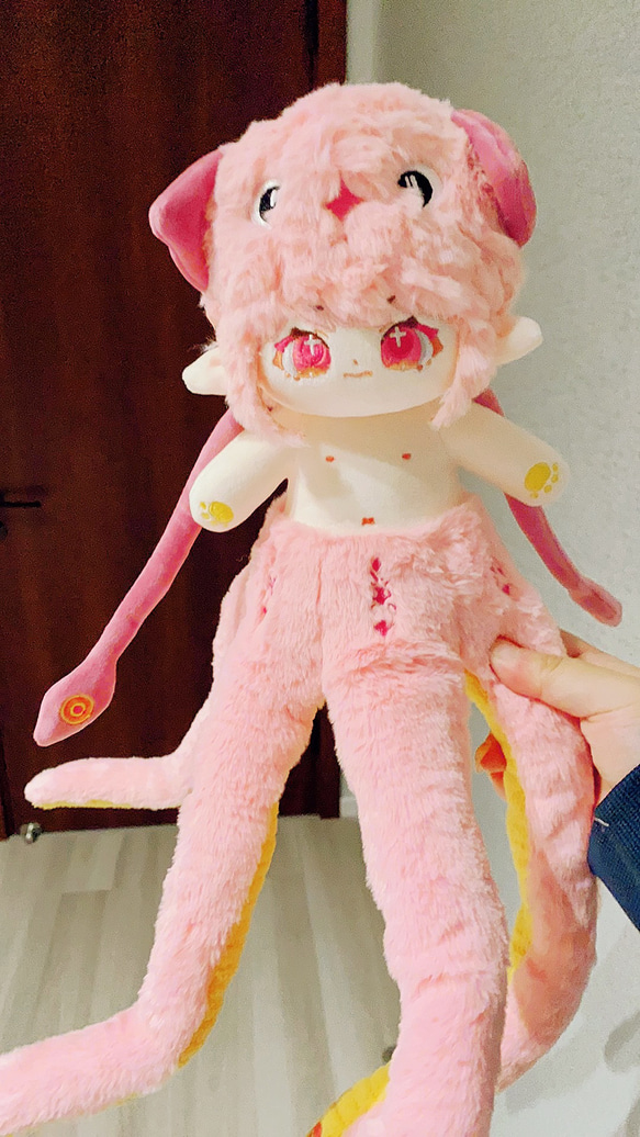 20cm 着せ替えぬいぐるみ 無属性 獣耳付け着せ替え人形 ウーウー タコ 特別なボディ 綿人形 コットンドール キャラ 2枚目の画像