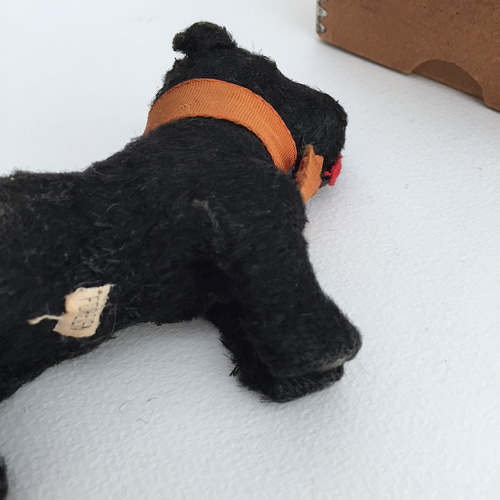 ドイツ 蚤の市で購入 アンティーク 犬 ぬいぐるみ 白黒 テリア