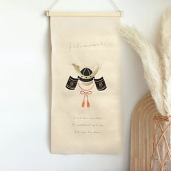 タペストリー カブト よろい 兜飾り 刺繍 掛け軸 五月人形