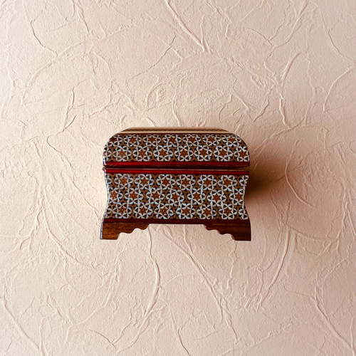 ペルシャの象嵌細工（寄木細工）小箱 アクセサリー入れ 長方形 12cm