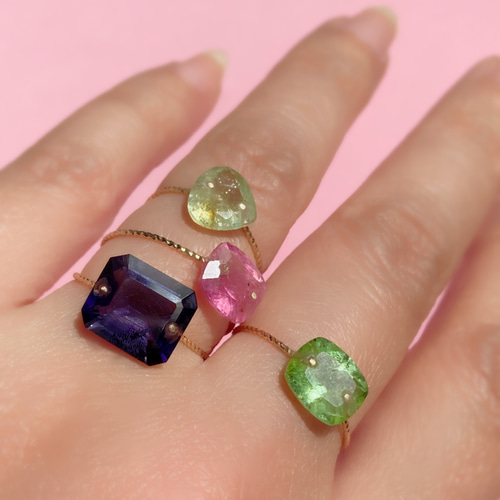 Prana happy tourmaline ✴︎ピンクトルマリン✴︎k14gfリング