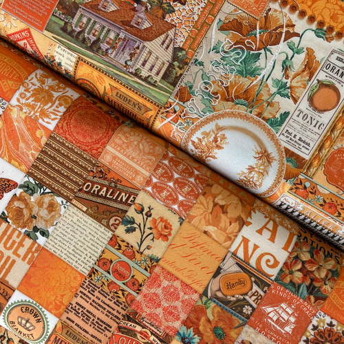Curated In Color by Cathe Holden パッチワーク柄 オレンジ moda 生地