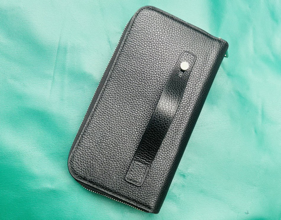 フレンチトーゴ牛革を使用したハンドメイドレザークラッチウォレット（送料無料）