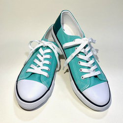 藍綠雙色低筒運動鞋(x深綠色等)22.0cm-24.5cm 鞋跟顏色半訂製 第4張的照片