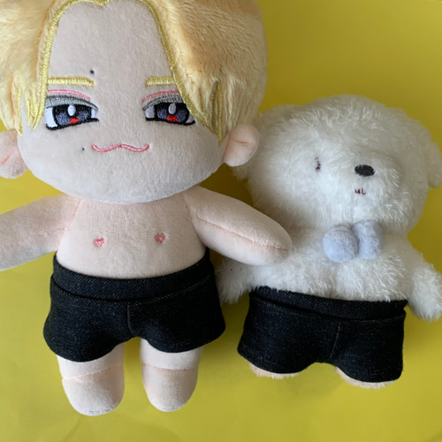 ぬいぐるみ用 ストレッチデニムパンツ(ブラック) ぬいぐるみ