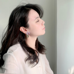 耳環 嘉德麗雅蘭 樹脂 琉璃 蘭花 銀飾 禮物 禮盒 耳夾 手工 第7張的照片