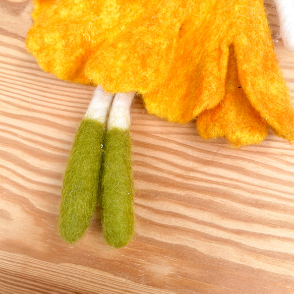 2点セット　フェルト人形　オーナメント黄緑nasan-004set春スプリングギフト母の日新調 8枚目の画像