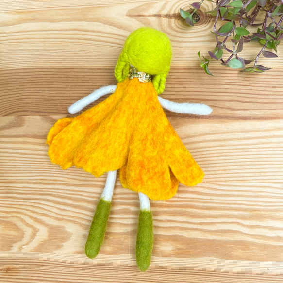 2点セット　フェルト人形　オーナメント黄緑nasan-004set春スプリングギフト母の日新調 6枚目の画像