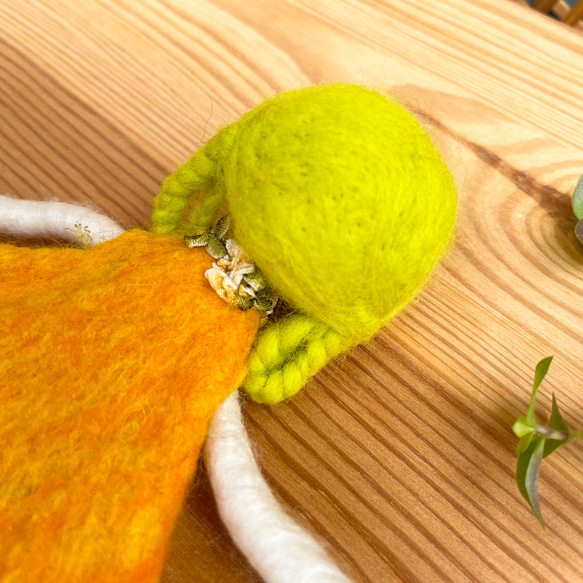 2点セット　フェルト人形　オーナメント黄緑nasan-004set春スプリングギフト母の日新調 7枚目の画像