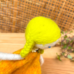 2点セット　フェルト人形　オーナメント黄緑nasan-004set春スプリングギフト母の日新調 5枚目の画像