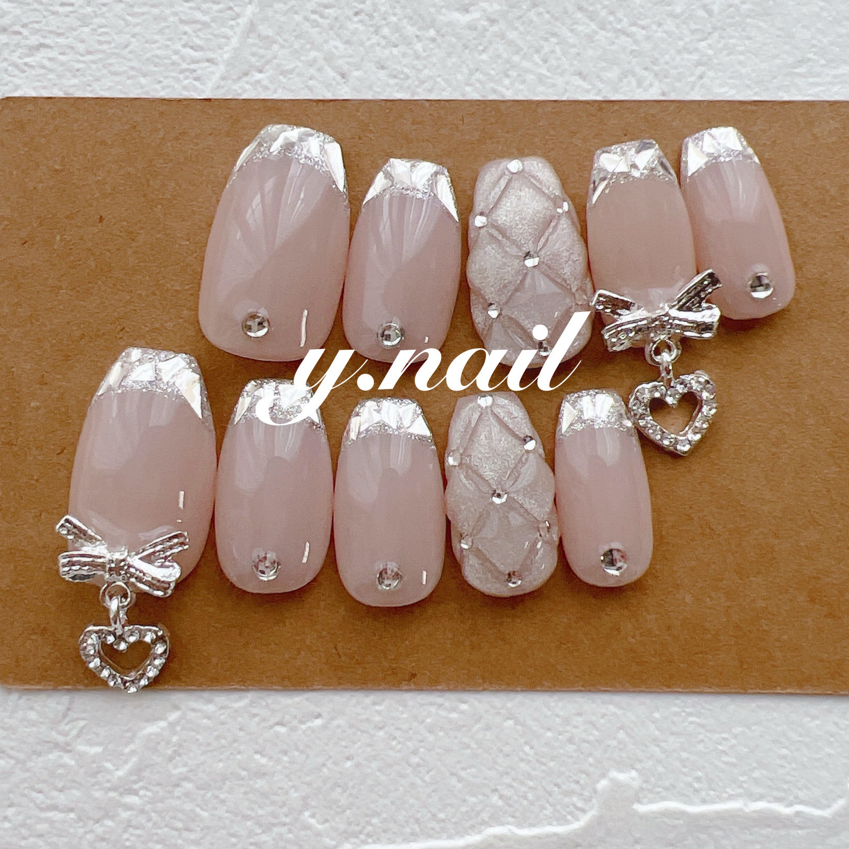 ネイルチップ つけ爪 ガーリー フレンチ 韓国 ネイルチップ つけ爪 フレンチガーリー ワンホンネイル 夏ネイル