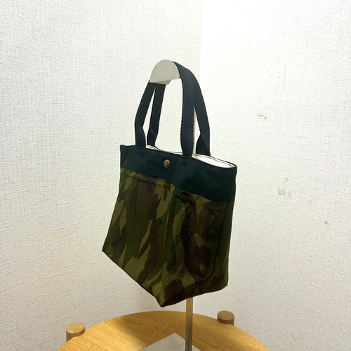 送料無料】トートバッグ⁂迷彩柄、ヒョウ柄、キリン柄△内布