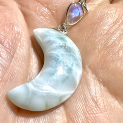 silver925 アクアマリン レインボームーンストーン ブレスレット