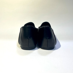 Rakuchinpetanko 2WAY！輕盈防水雙色 Babouche 懶人鞋（合成皮革黑色 x 琺瑯黑色）22.0 厘米 - 第5張的照片