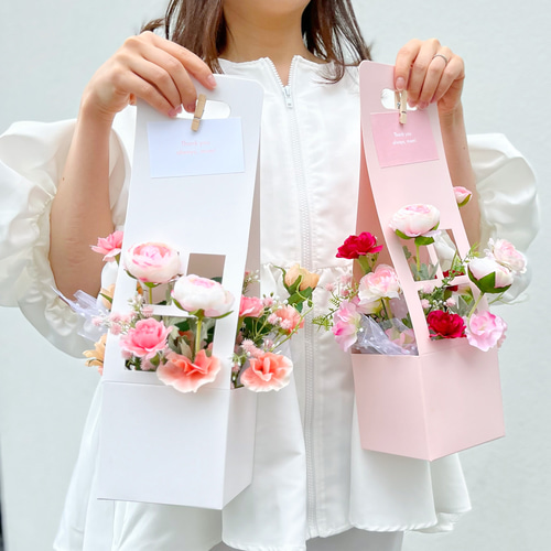 韓国っぽ♡フラワーバッグ メッセージ付 アーティフィシャルフラワー