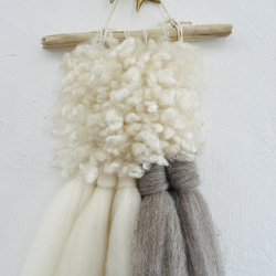 クリクリ羊毛と2色のトップのハンギング 2枚目の画像