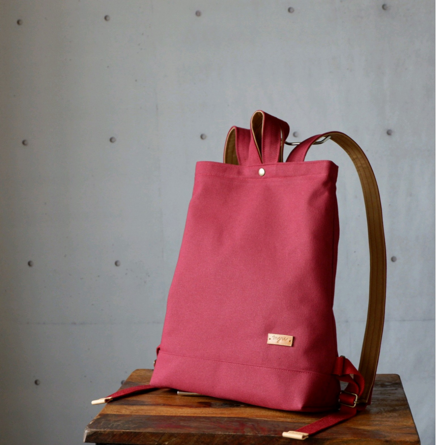 毎日のリュック/A4◇ワイン◇倉敷帆布