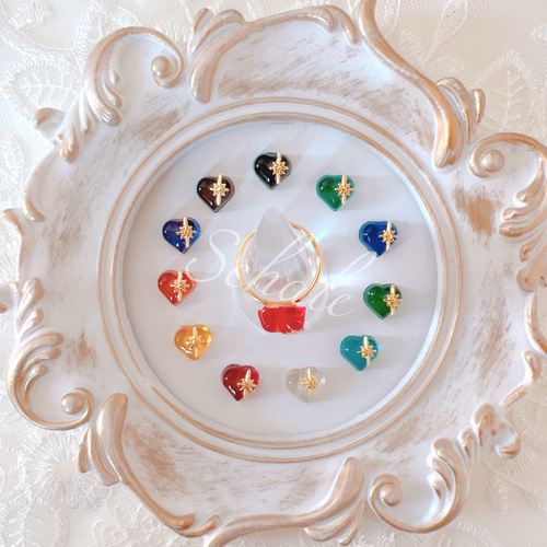 12 colors »《 レジン リング 》推し色 ko.tu.bu. ハート の 12 colors »《 レジン リング 》推し色 ko.tu.bu. ハート の