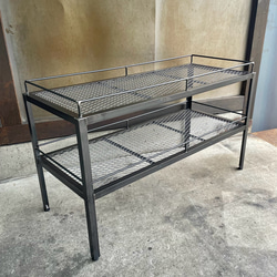 アイアンラック［上段木板仕様］ アイアン家具 ローテーブル 植物棚