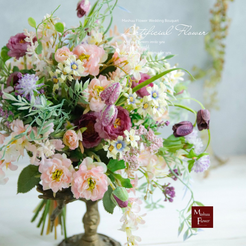 《野の花クラッチシャンペトルブーケ》〜小花アーティフィシャルフラワー・造花・ウエディング・結婚式・2次会・前撮り・後撮り