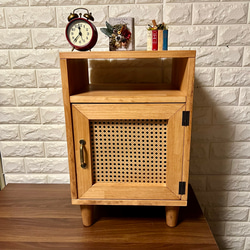 新商品発売】サイドテーブル ミニキャビネット ラタン製 籐製 かごめ