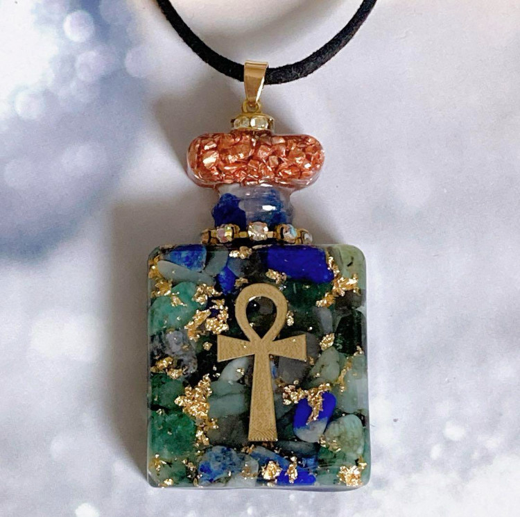 御守り✨オルゴナイトネックレス ハート アンク 【エジプト十字