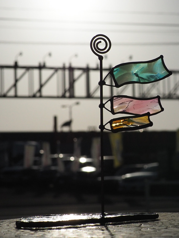 「鯉のぼり 」アンティークガラス・ステンドグラス 3枚目の画像