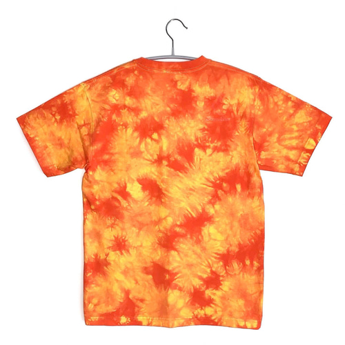 タイダイ柄】シンプルロゴプリント Tシャツ オレンジ 6.2oz 綿