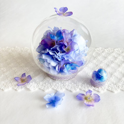 紫陽花のガラスドーム親子 2枚目の画像