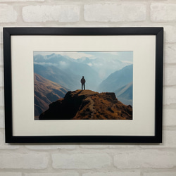 そのまま飾れる】 頂への一歩 アートポスターフォトポスター 額縁 生成
