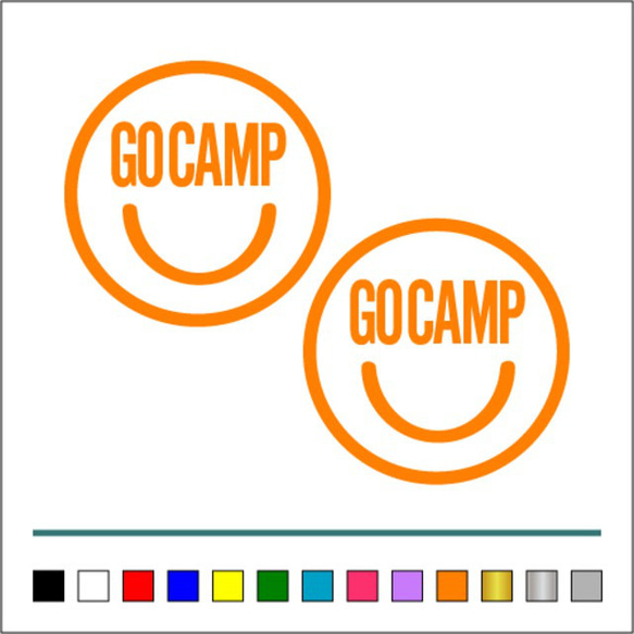 GO CAMP スマイル 001ステッカーお得2枚セット《カラー選択可》送料無料 8枚目の画像