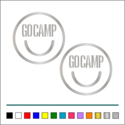 GO CAMP スマイル 001ステッカーお得2枚セット《カラー選択可》送料無料 10枚目の画像