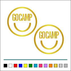 GO CAMP スマイル 001ステッカーお得2枚セット《カラー選択可》送料無料 9枚目の画像