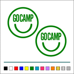 GO CAMP スマイル 001ステッカーお得2枚セット《カラー選択可》送料無料 6枚目の画像