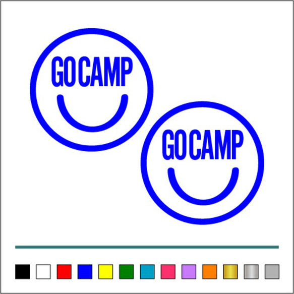 GO CAMP スマイル 001ステッカーお得2枚セット《カラー選択可》送料無料 4枚目の画像