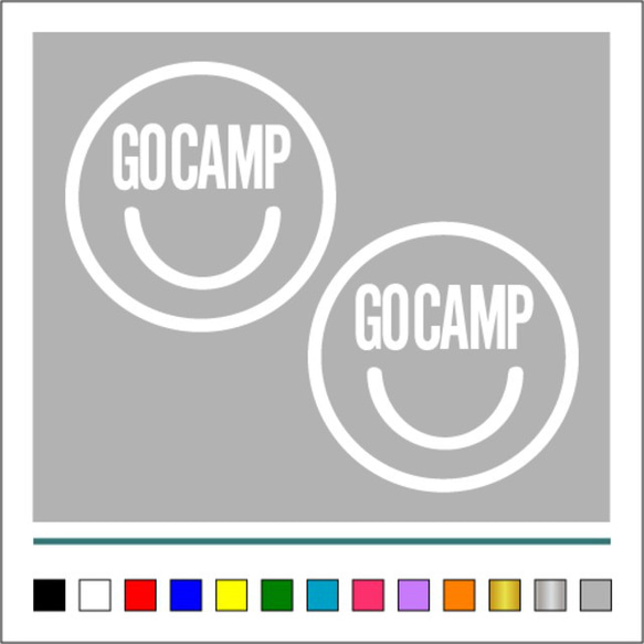 GO CAMP スマイル 001ステッカーお得2枚セット《カラー選択可》送料無料 2枚目の画像