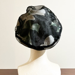 新作‼️ カタチにこだわるベレー帽　シックなオーガンジーのベレー　重ねて被るベレー帽❤️ 15枚目の画像