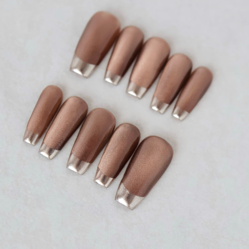 サイズオーダー】ネイルチップ マグネットネイル フレンチネイル  