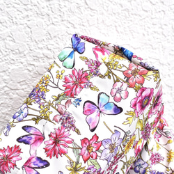 Creema限定送料無料　花と蝶々が素敵な大きなエコバック　折りたたみポケット収納 3枚目の画像