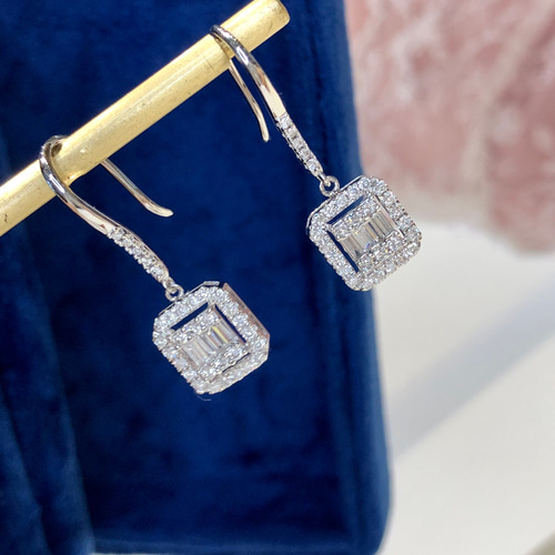 天然ダイヤモンドピアスk18 ピアス（フック・チェーン） パール大好き  