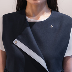 Sarasara vest　ネイビー　sai　日本製　ストレスフリー　体型カバー　ベスト　フリーサイズ　即納 6枚目の画像