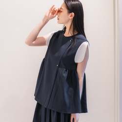 Sarasara vest　ネイビー　sai　日本製　ストレスフリー　体型カバー　ベスト　フリーサイズ　即納 9枚目の画像